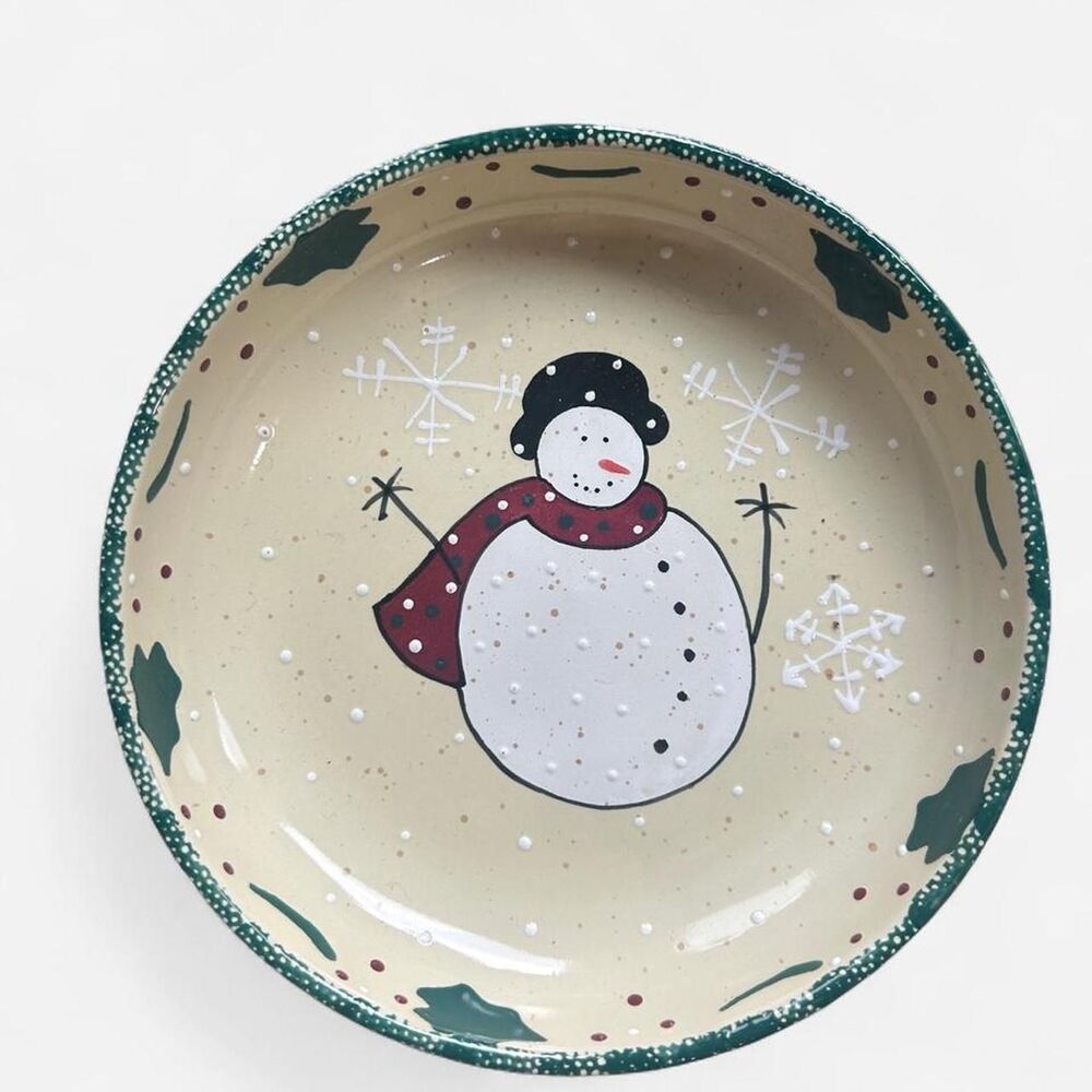 Christmas Snowman Plate Bowl
